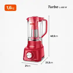 Liquidificador Mondial Turbo 900W L-900 FR-2C LIQUIDIFICADOR 2 COPOS-220V-VERMELHO