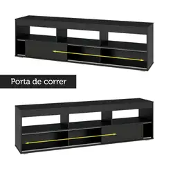 Rack com Painel para TV até 65 Polegadas Preto Orlando Madesa Cor:Preto