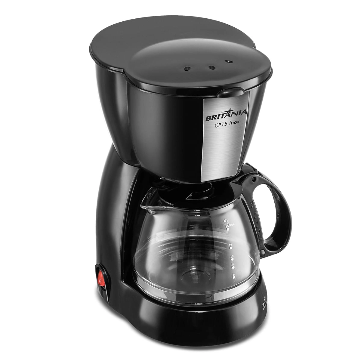 Cafeteira Britânia CP15 Vidro Preto com Inox 220V