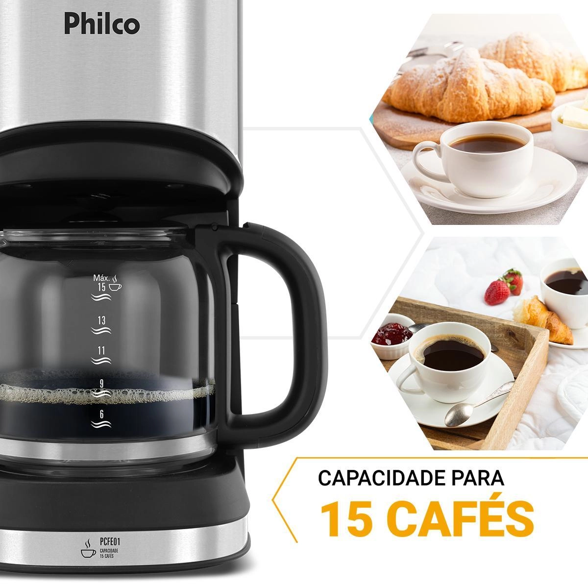 Cafeteira Philco 15 Cafezinhos 550W 600ml PCFE01 220V