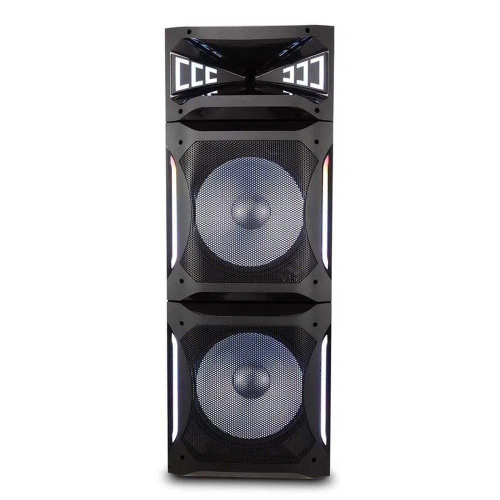 Caixa de Som Amplificada Philco Ex Bass Flash Lights PCX30000 Bluetooth 2500W Preta Bivolt