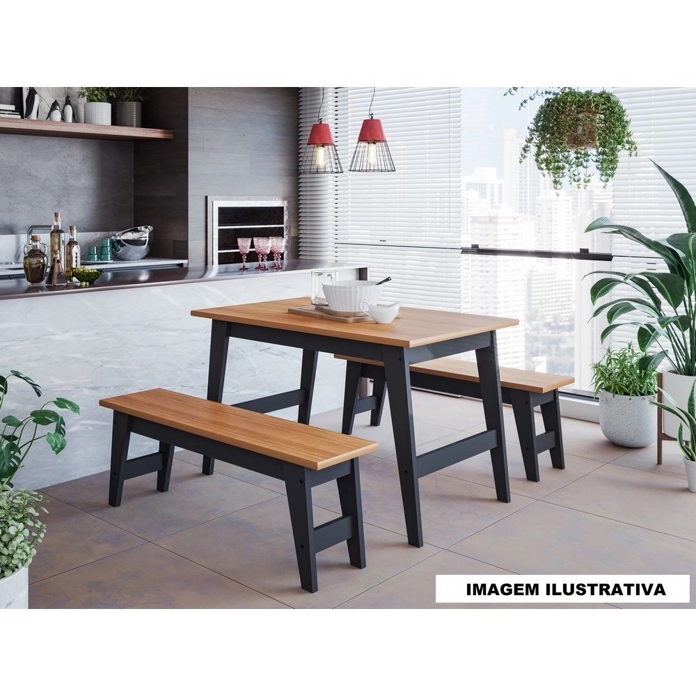 Mesa Avulsa 1.30M Aurora Chumbo/Nature A79XL78XP130 MDF Cimol