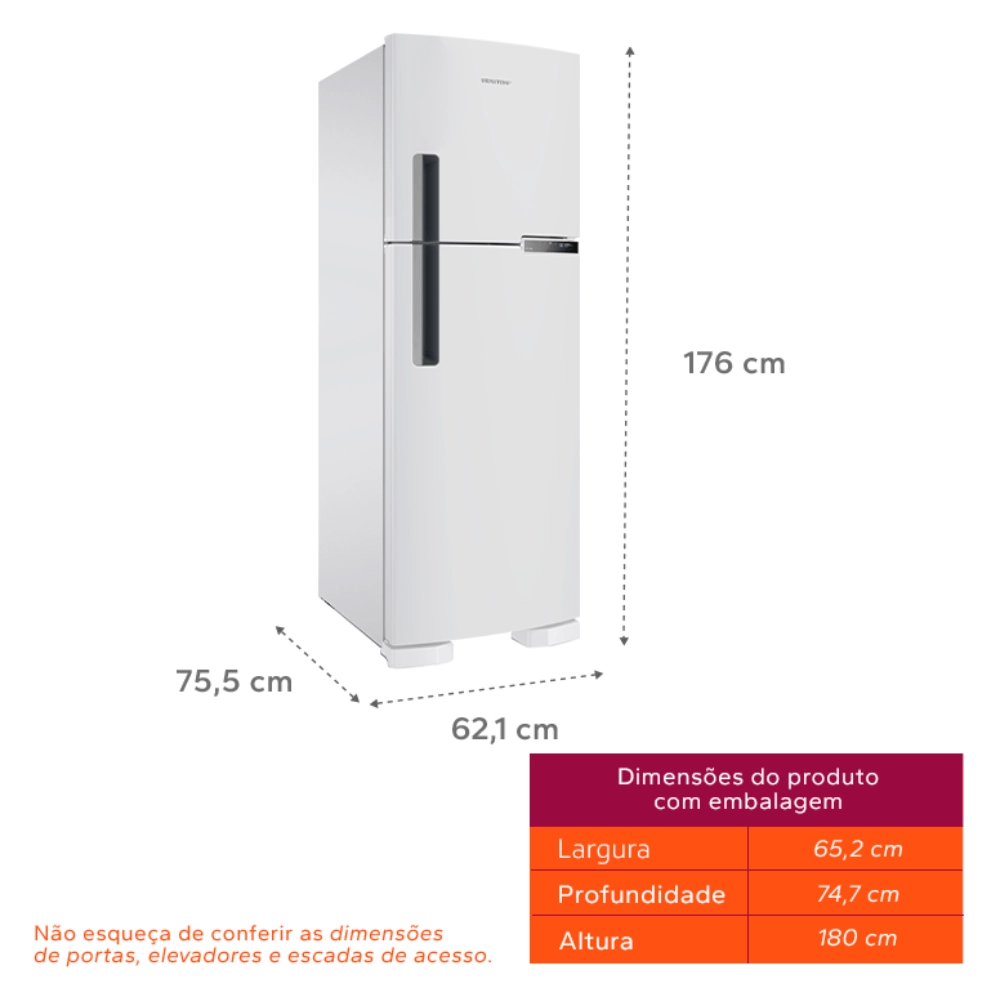 Geladeira Brastemp Frost Free Duplex 375 litros cor Branca - BRM44HB 220V