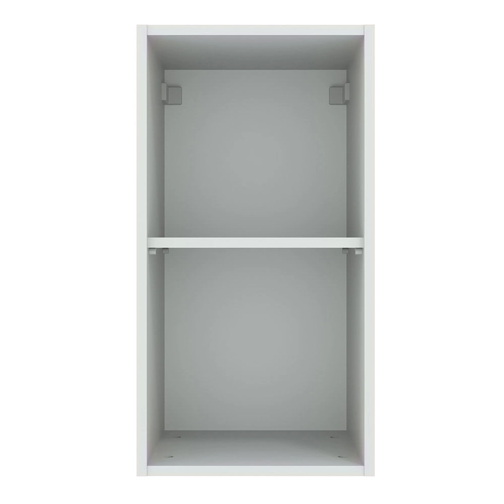 Armário Aéreo Madesa Agata 35 cm 1 Porta Branco/Cinza Cor:Branco/Cinza