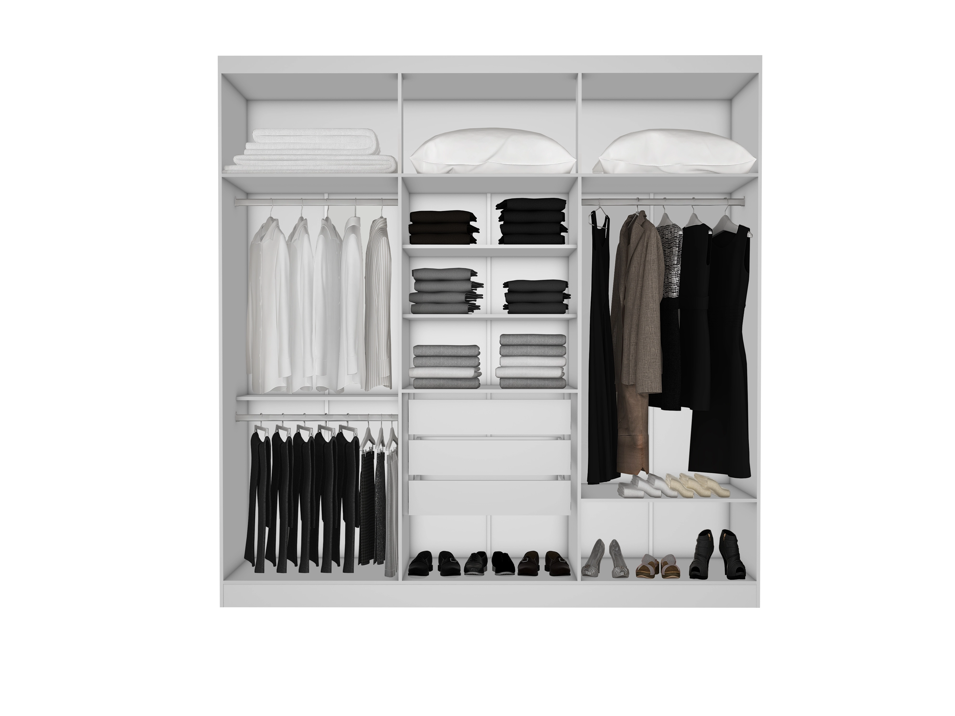 Guarda Roupa 6 Portas 3 Gav 2.32M PH1127 Branco A237XL232XP47 Herval