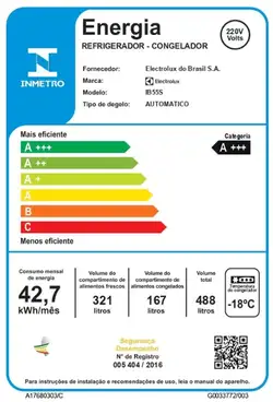 Geladeira Electrolux Inverse Inverter com Fresh&Flex 488L Inox Look (IB55S) 220V