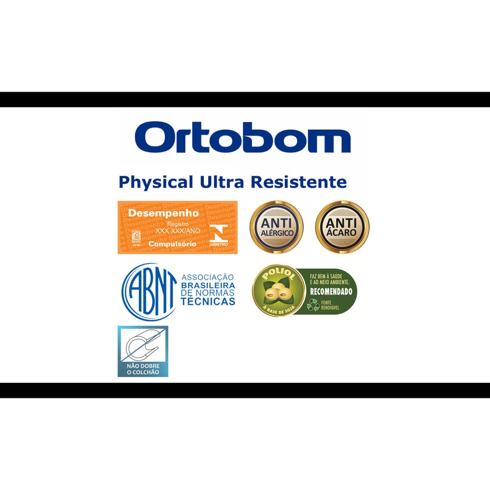 Colchão Physical Ultra Resistente Solteiro (88x188x20) - Suporte ideal para pessoas até 80kg Ortobom