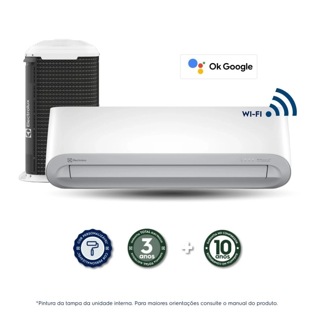 Ar-Condicionado Electrolux Split 9.000 BTUs Color Adapt Quente/Frio com Wi-fi (YI09R/YE09R) Ar-condicionado Electrolux Color Adapt Wi-fi 9.000 BTUs Quente/Frio (YI09R/YE09R)