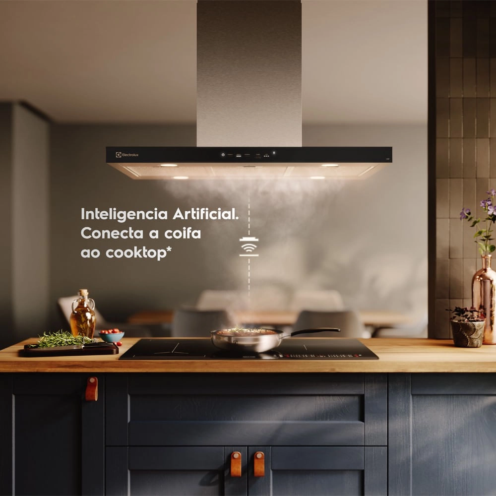 Coifa de Ilha Electrolux 90cm Experience com Hob2Hood (CE9IF) 220V