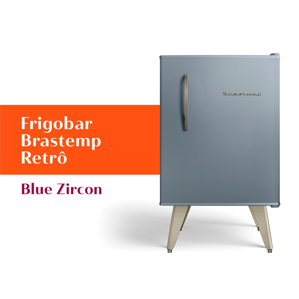 Frigobar Brastemp Retrô 76 Litros Blue Zircon - BRA08HW 220V