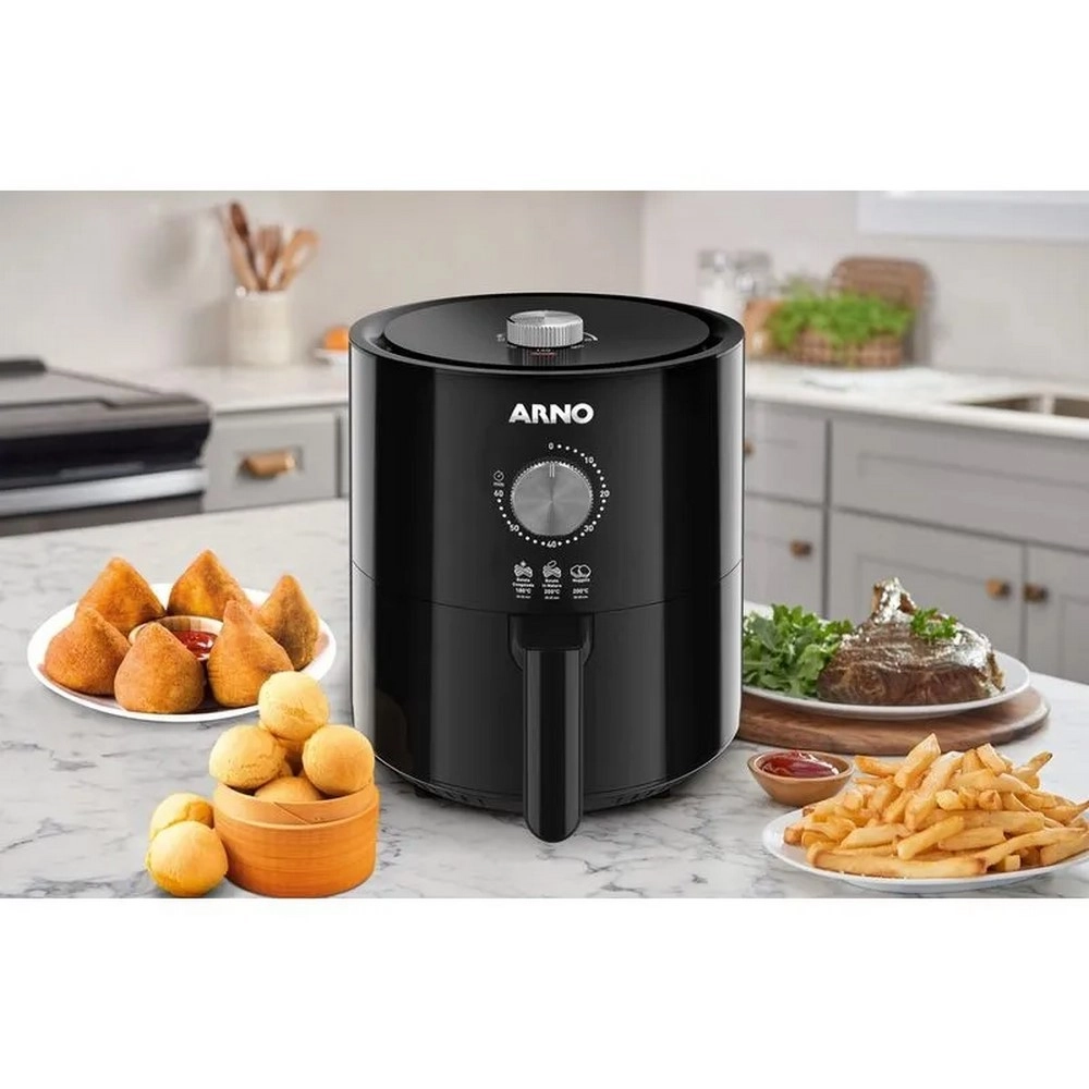 Fritadeira Eletrica Arno Air Fryer Ultra Black 4,2L EY1158B2 UFRP Preta 220V