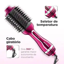 Escova Secadora Mondial Chrome Pink ES-04 ESCOVA SECADORA-220V-CHROME PINK