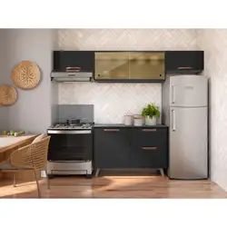 Cozinha Compacta Telasul Emília 4 Peças Com 2 Portas de Correr e 2 Basculantes e Balcão Telasul