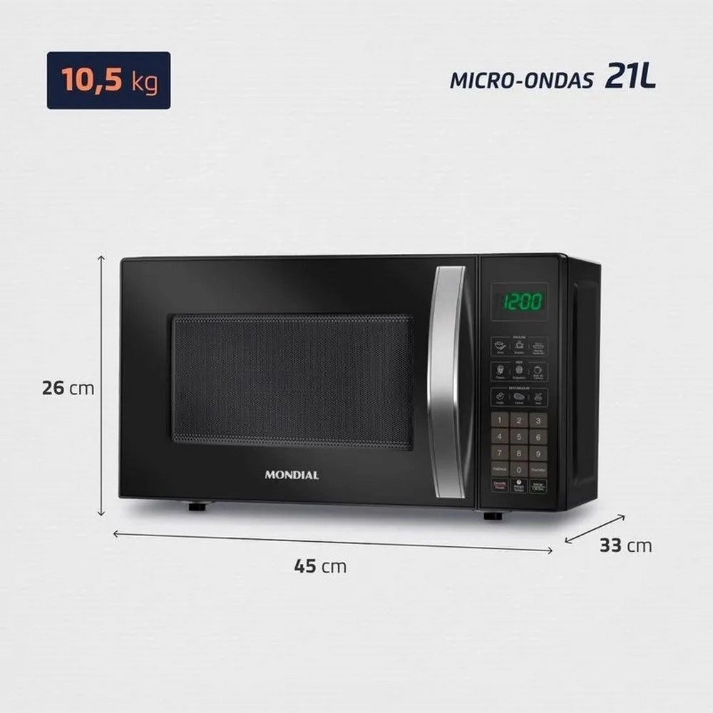 Micro-ondas Mondial MO-01-21-B 21L Preto 220V