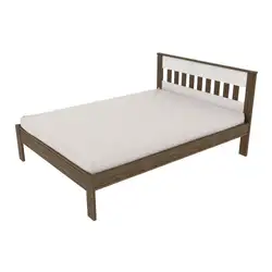 Cama de Casal para Colchão 138 x 188 cm Multimóveis CR35011 Nogal/Branca