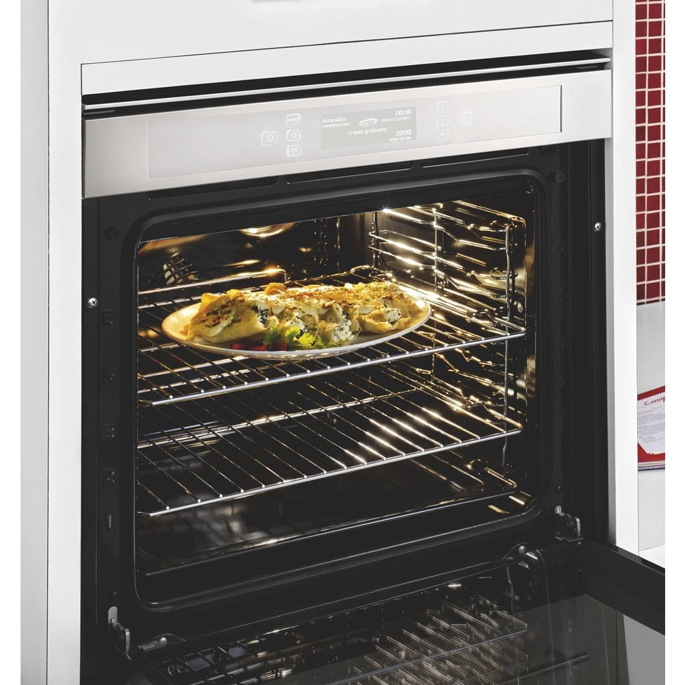 Forno de embutir elétrico Brastemp 67 litros cor inox com Função Ar Forçado e Painel Touch   - BO260AR 220V