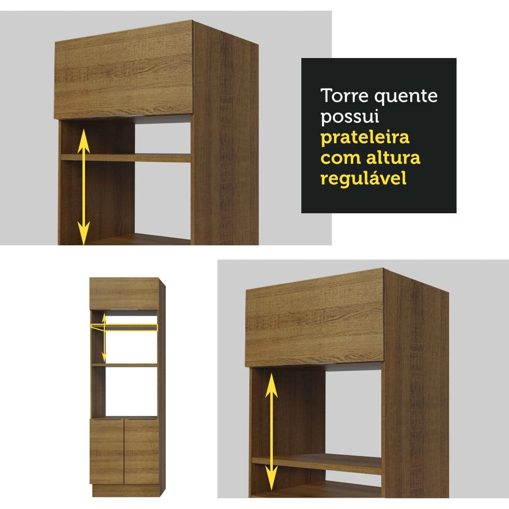 Armário de Cozinha Completa 330cm Rustic Stella Madesa 05 Cor:Rustic