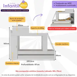 Treliche para colchão 78x188cm Sundae Multimóveis BB329 Branco