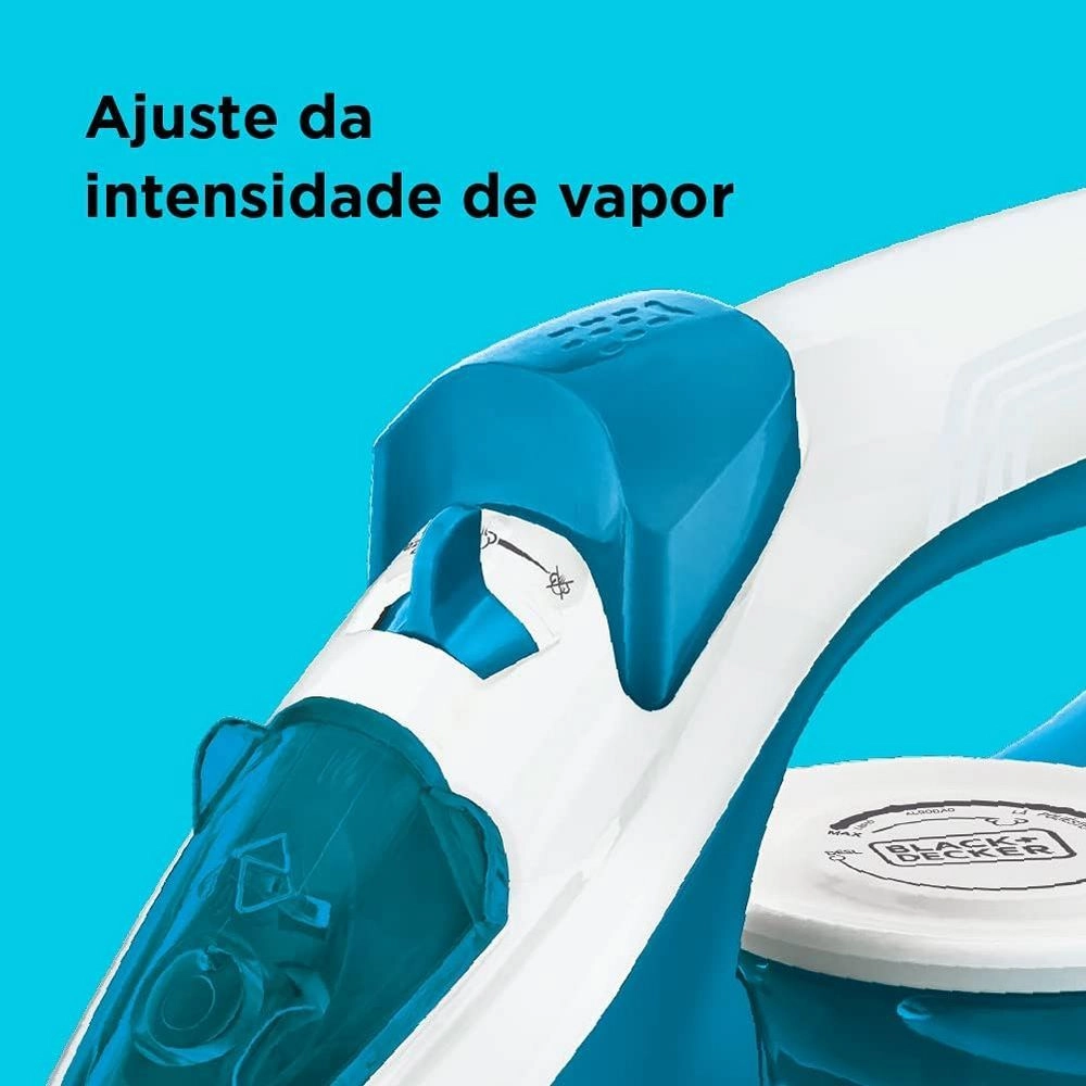 Ferro De Passar A Vapor Black & Decker Fx2100-Be Bas.Antiaderente Azul 220v