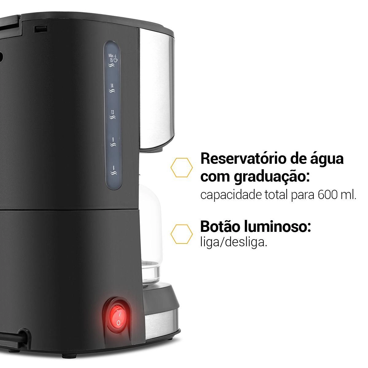 Cafeteira Philco 15 Cafezinhos 550W 600ml PCFE01 220V