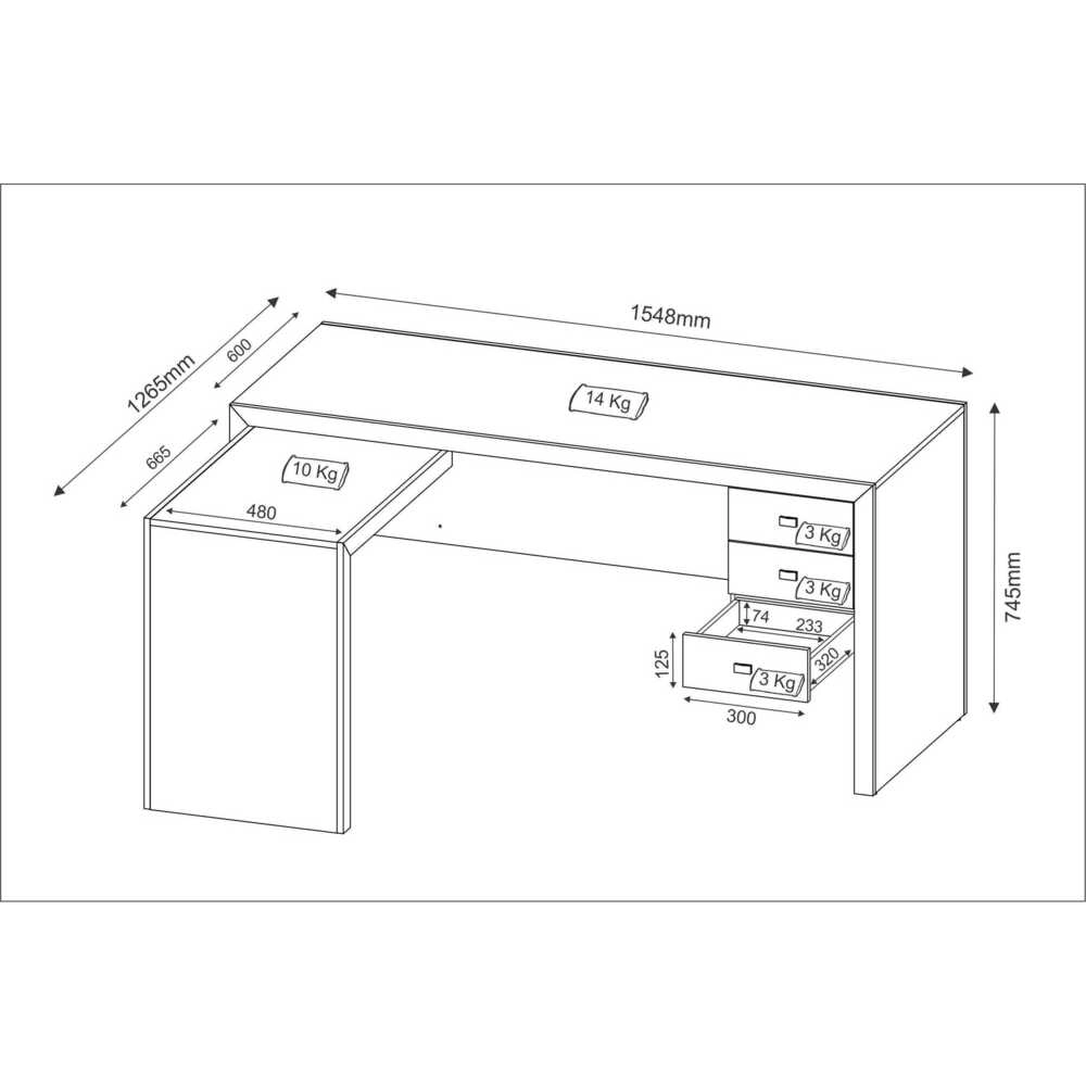 Escrivaninha/Mesa Escritório de Canto Multimóveis CR25016 Amendoa