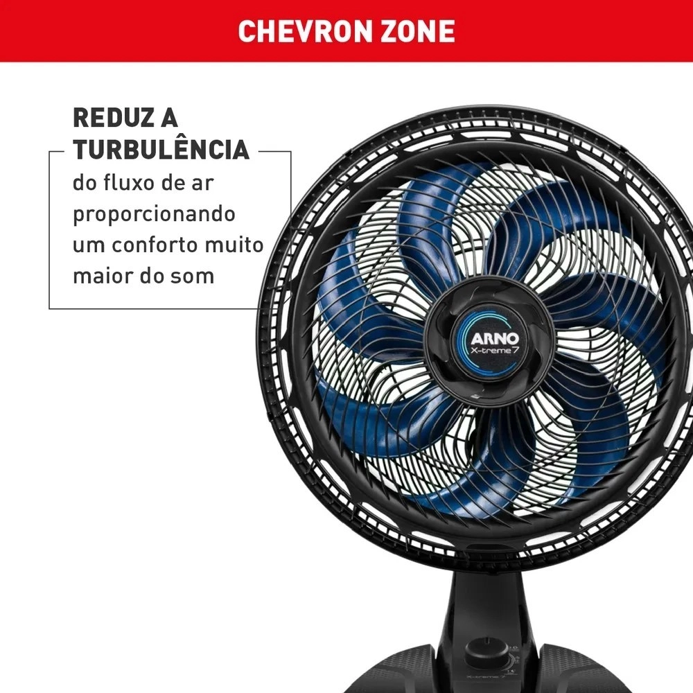 Ventilador de Mesa Arno 40CM X-treme 7 VE70 VE3700B4 7 Pas 150W Preto 220V