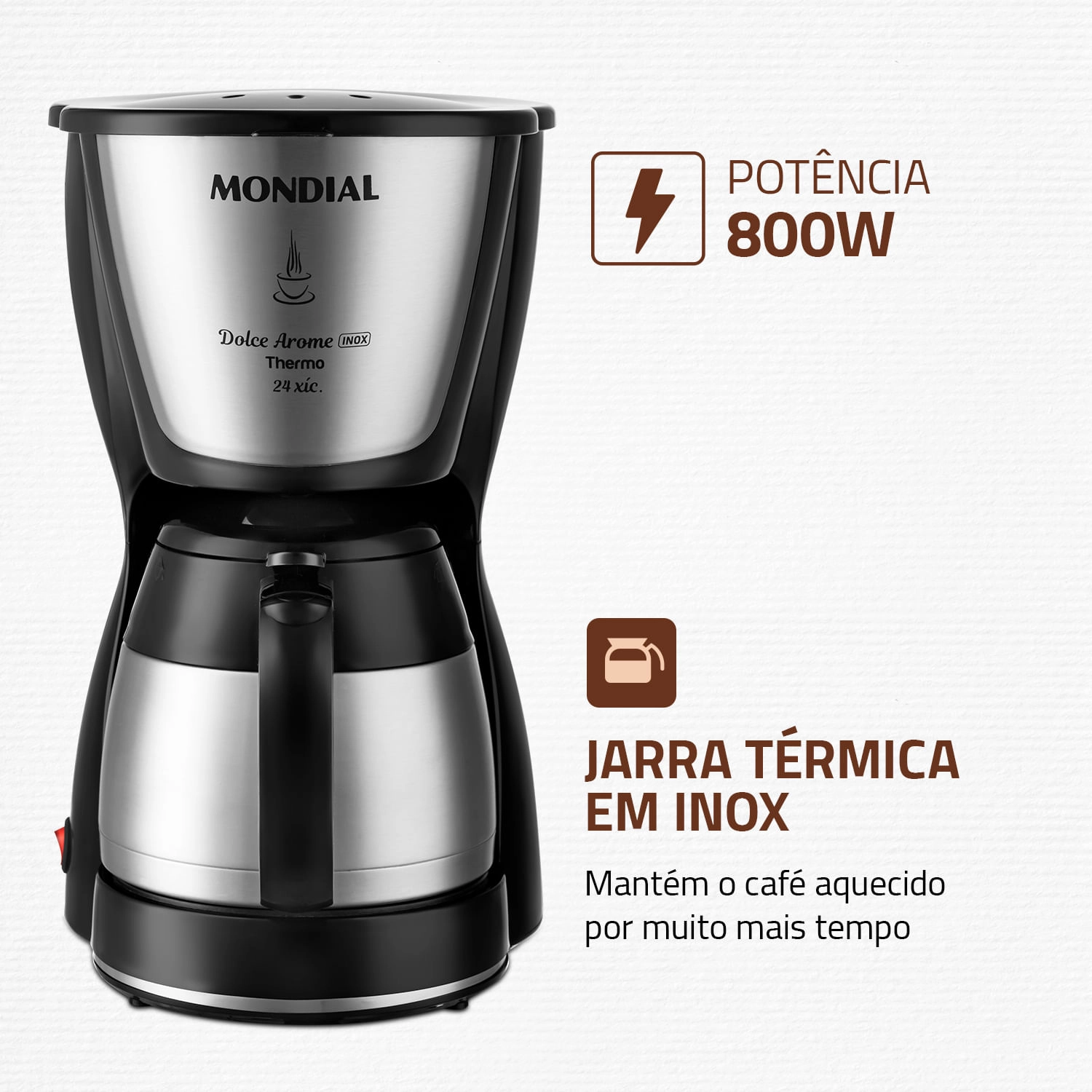 Cafeteira Elétrica Mondial Dolce Arome C-33JT-24X CAFETEIRA-220V-PRETO/INOX