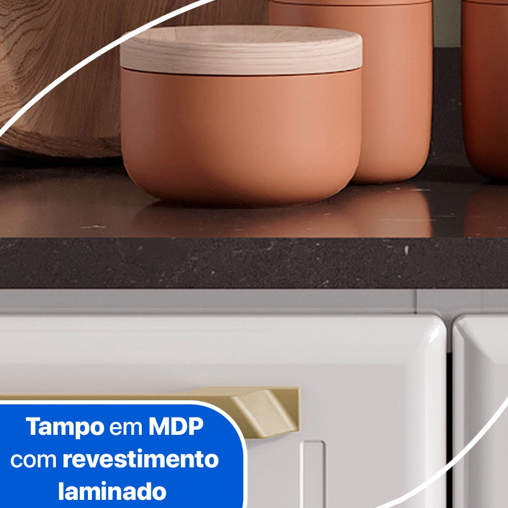 Balcão de Cozinha de Aço Triplo Telasul Diamante Smart C/ Tampo Telasul