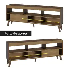 Rack com Painel para TV até 65 Polegadas com Pés Rustic Texas Madesa Cor:Rustic