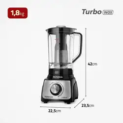 Liquidificador Mondial L-1100-BI 12 Velocidades 1.100W Preto/Inox 220V