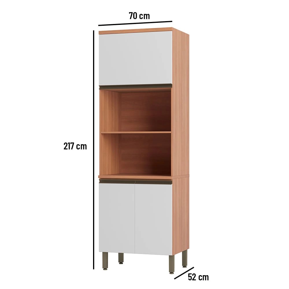 Paneleiro Torre Quente Macadâmia 70cm Para Micro e Forno Telasul