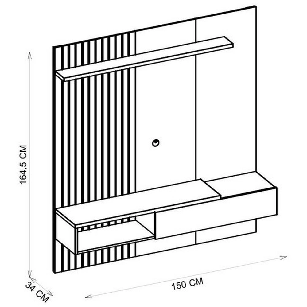 Painel 1.50M Para Tv Até 65 Tito Offwhite/Marroquim 20618.193 A164XL151XP34 Dj