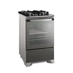 Fogão 4 bocas Electrolux Cinza Expert com Função Air fryer, Mesa de vidro e PerfectCook360 (FE4AP) 220V