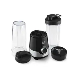 Liquidificador Shake 2 Copos 800ml 3 Velocidades 300w-220v Preto e Prata - GO014 GO014