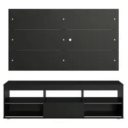 Rack com Painel para TV até 65 Polegadas Preto Orlando Madesa Cor:Preto