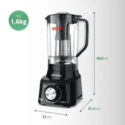 Liquidificador Mondial L-900 FB 5 Velocidades 900W Preto 220V