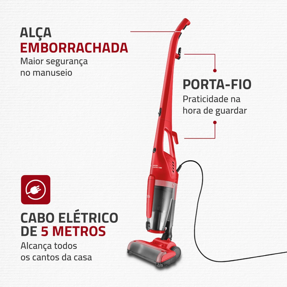 Aspirador de Pó Mondial Brush Carpet 1200 AP-25 ASPIRADOR PO-220V-VERMELHO