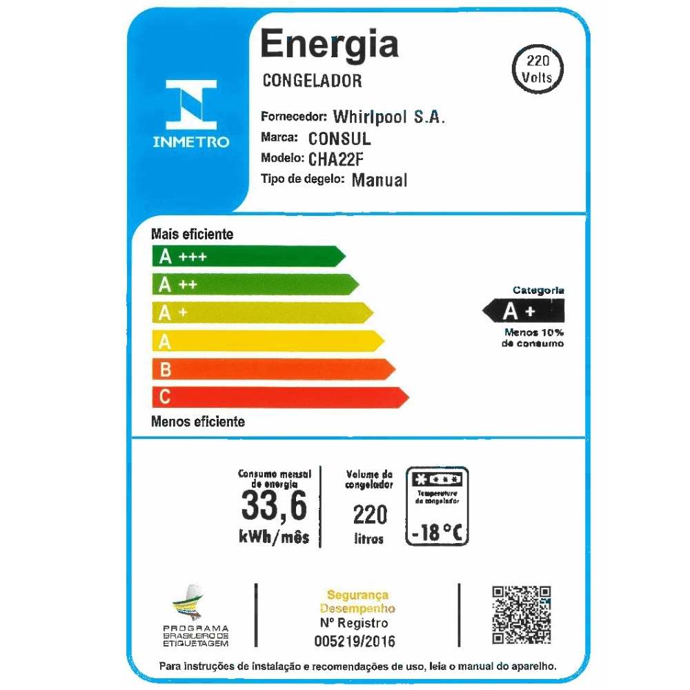 Freezer Horizontal Consul 220L CHA22FB 220V