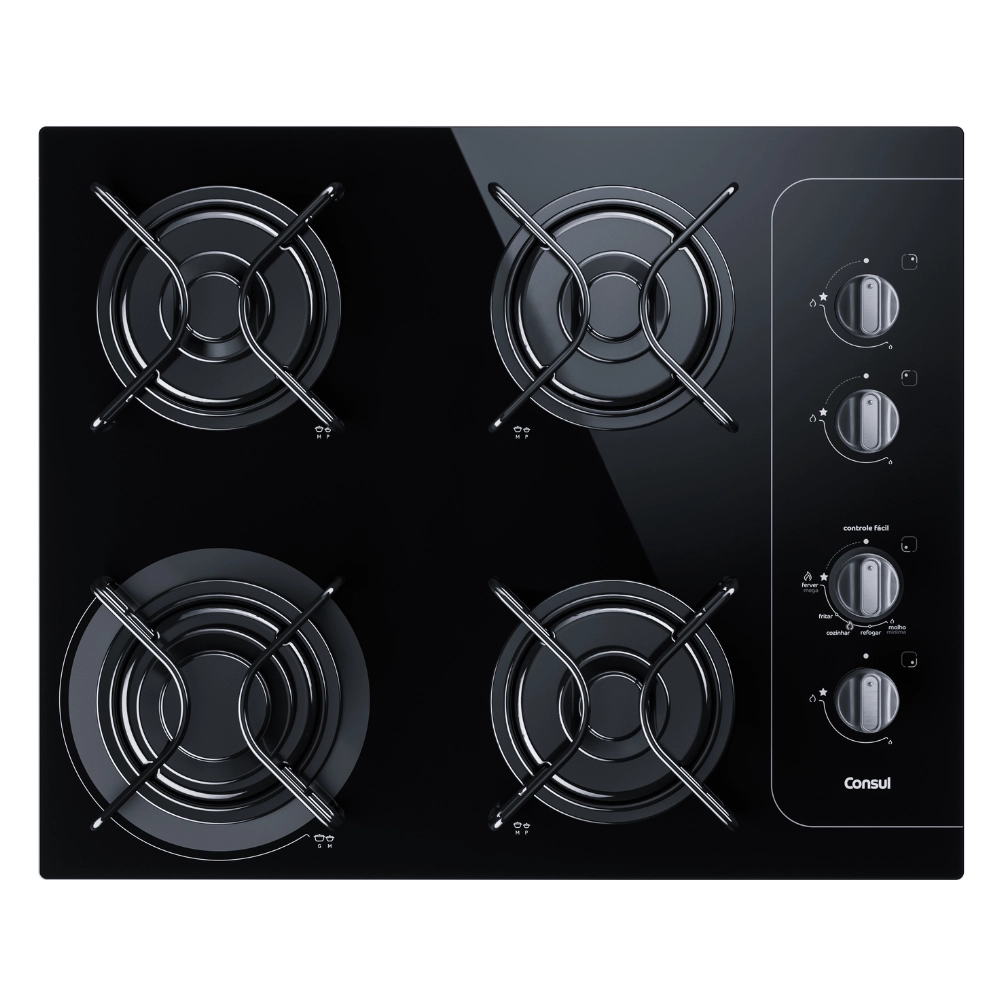 Cooktop 4 bocas Consul com controle fácil e acendimento automático - CD060AE BIVOLT