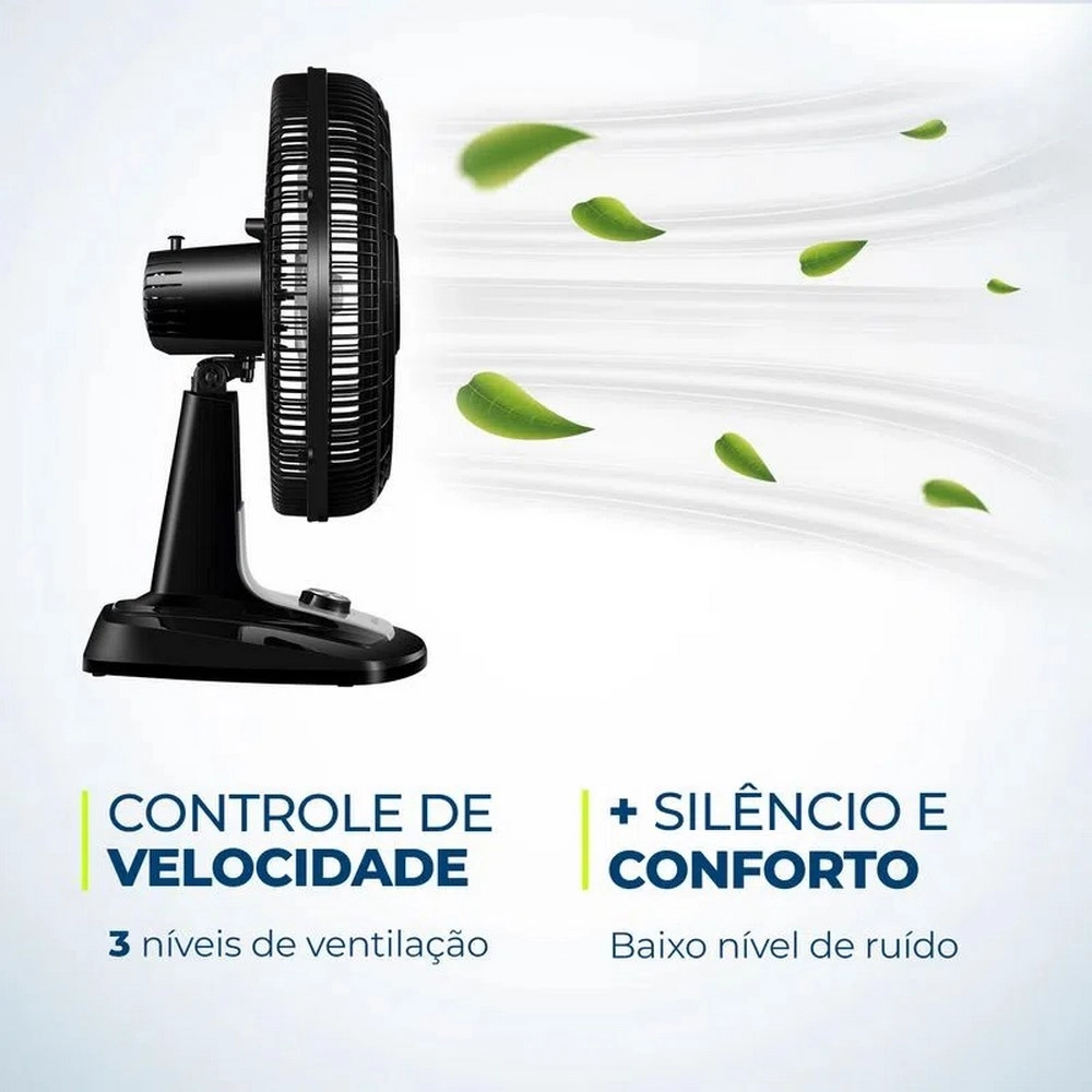 Ventilador de Mesa Mondial 40cm VTX-40-8P Preto/Prata 220v