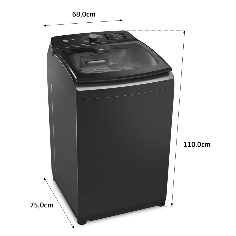 Máquina de Lavar Brastemp 16kg Titânio com Tecnologia Double Wash e Ciclo Tira Manchas Advanced-BWD16A9 220V