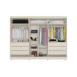 Guarda Roupa 6 Portas 6 Gav 2.10M Oslo MDF 15/15 S/Esp C/Pe OffWhite A235XL210XP50 Mademarcs