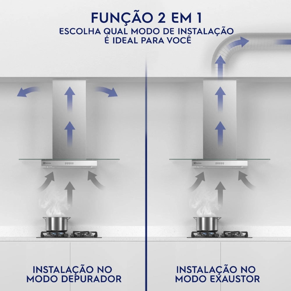 Coifa de Parede Electrolux 90cm com Luz de Led Efficient (CE9VX) 220V