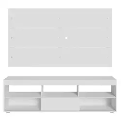 Rack com Painel para TV até 65 Polegadas Branco Orlando Madesa Cor:Branco