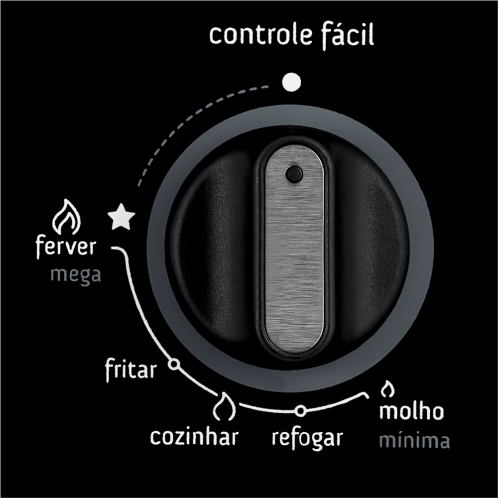 Cooktop 5 bocas Consul com controle fácil e acendimento automático - CD075AE BIVOLT