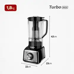 Liquidificador Turbo Mondial  Black Inox L-1000 BI