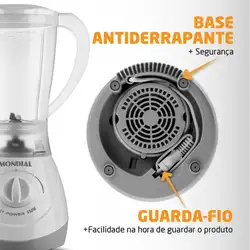 Liquidificador Mondial Easy Power L-550-W BI 550W 2 Velocidades e Pulsar Copo 2.2L Branco 220V