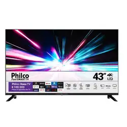 TV LED Smart 43" Philco PTV43G7ER2CPBL UHD 4K Processador Quad Core 4 HDMI 2 USB Bivolt