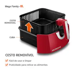 Fritadeira Sem Óleo Air Fryer 8 Litros AFN-80-RI Mondial 220V/60Hz