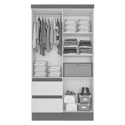 Guarda-Roupas 4 Portas 2 Gavetas com Rodapé Multimóveis CR35135 Branco/Rosa